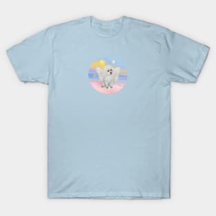 White Toy Poodle Angel in Heaven's Clouds T-Shirt